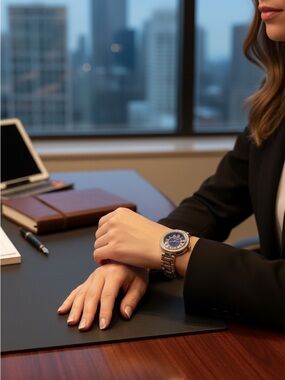Ellen Tracy Stainless Steel Blue Dial Watch